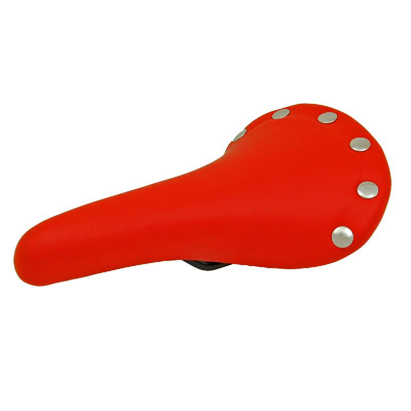 Retro Rivet Race Saddle - Red