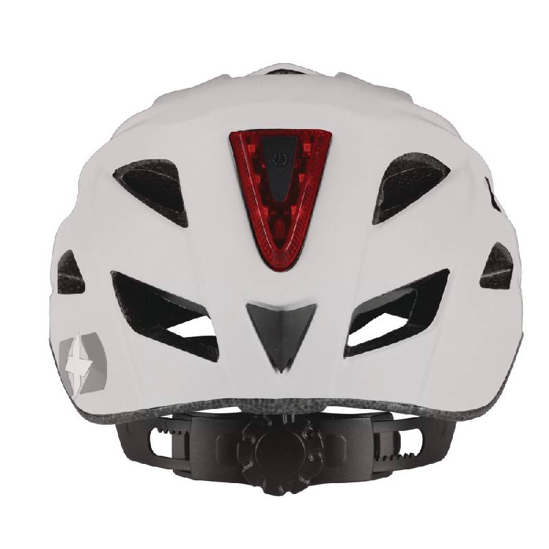 Metro-V Bike Helmet White with LED Light (Medium)